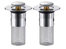 Kit x2 Tapón Filtro Antidesagüe en Acero Inoxidable 34-40mm